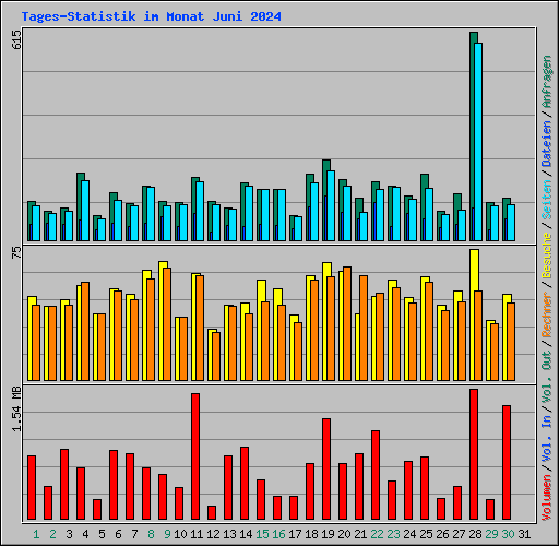 Tages-Statistik im Monat Juni 2024